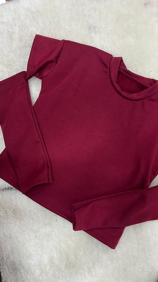 maglia con manicotti felpata