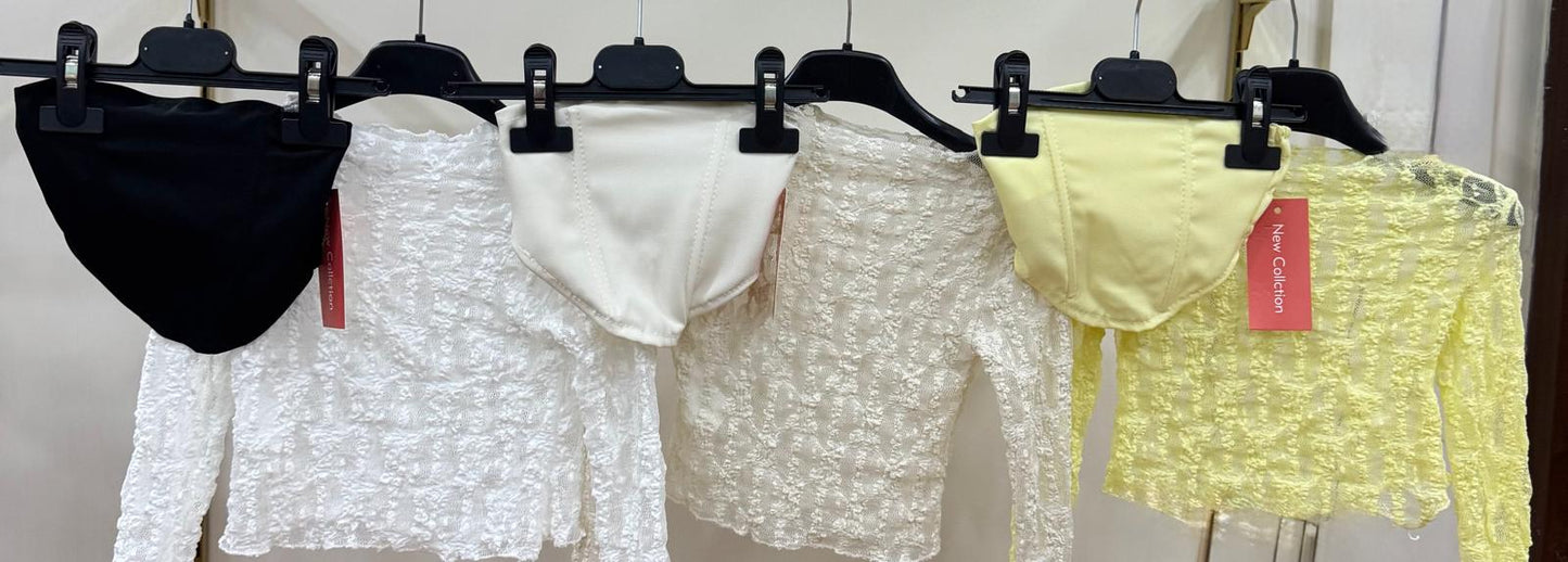 Maglietta in pizzo + top