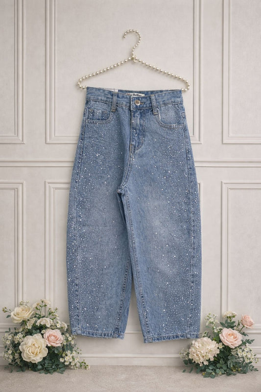Jeans balloon brillantinato