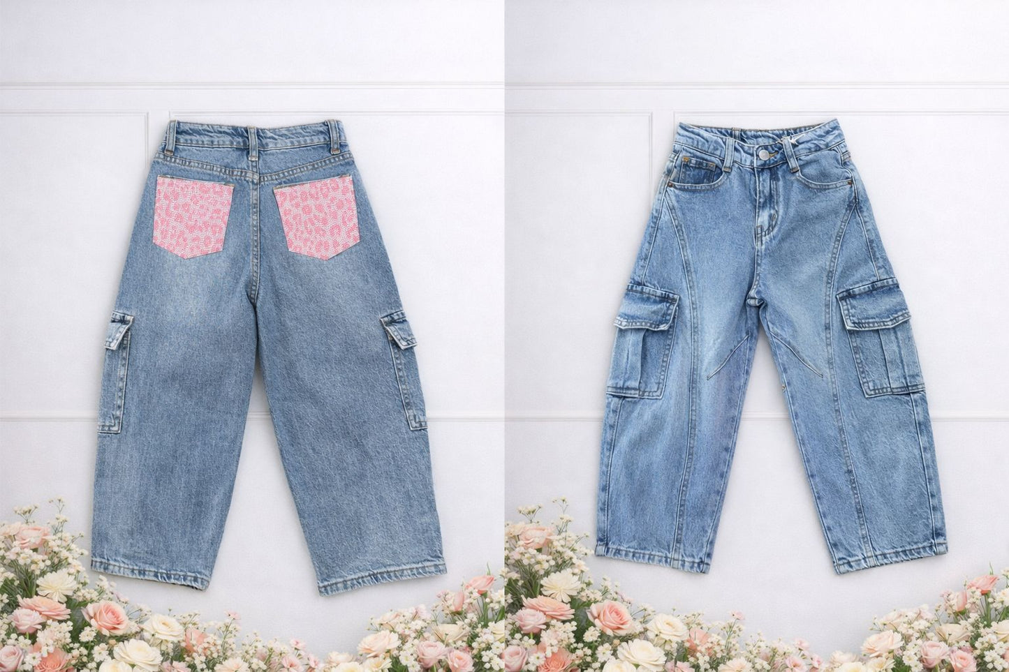 Jeans tasca rosa