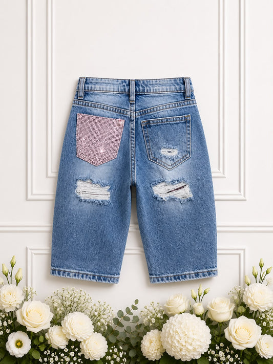 Jeans tasca rosa