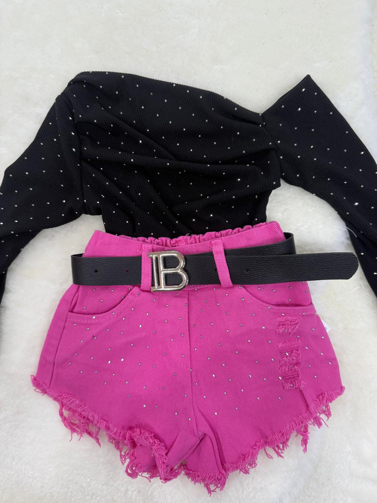Pantaloncino con brillantini