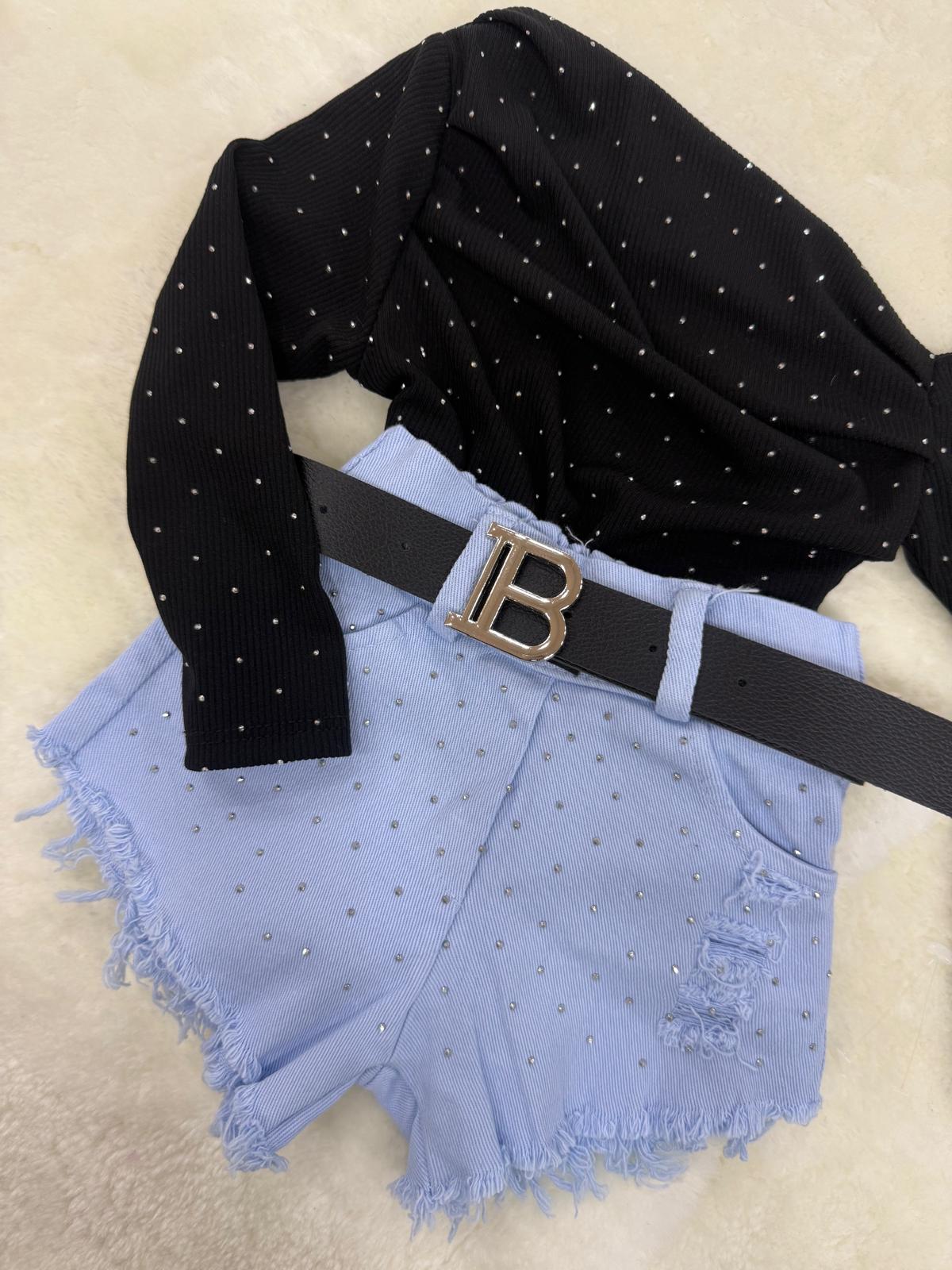 Pantaloncino con brillantini