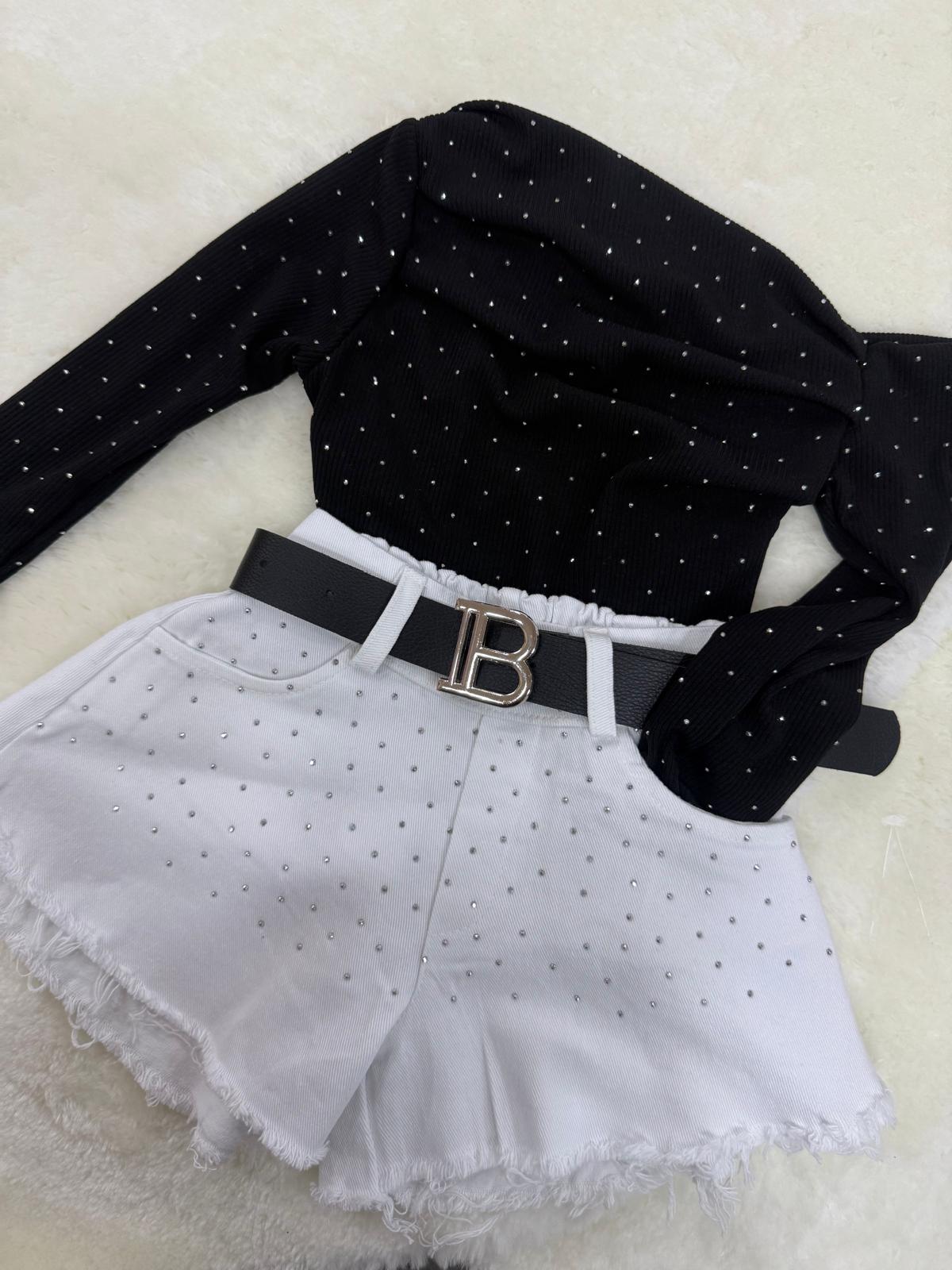 Pantaloncino con brillantini